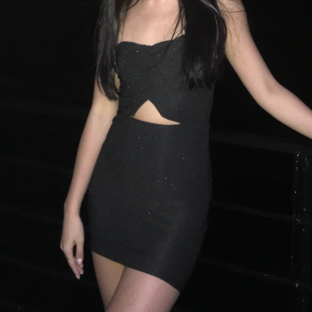 LF Seek the Label Cutout Glitter Mini Dress
